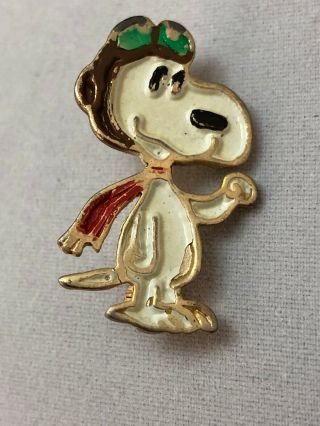 Vintage Snoopy Peanut Flying Ace Enamel Pin United Features
