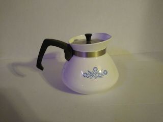 Vintage P - 104 Corning Ware 6 Cup Stove Top Coffee / Tea Pot - Cornflower Blue