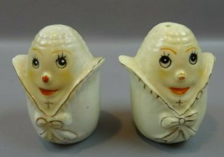 Vintage Anthropomorphic Corn Figurine Salt & Pepper Shakers
