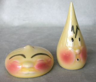 Vintage Anthropomorphic Drip Drop Salt And Pepper Shakers - Stoppers