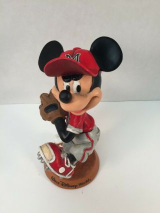Mickey Mouse Bobblehead Baseball Disney World Figurine Bobble Head Pitcher