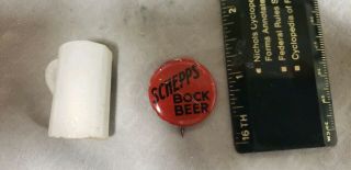 Schepp ' s Bock Beer 1940s Button Pin and Mug - Dallas,  Texas 3