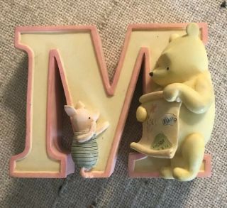 Disney Winnie The Pooh And Piglet Alphabet Figurine Letter M.