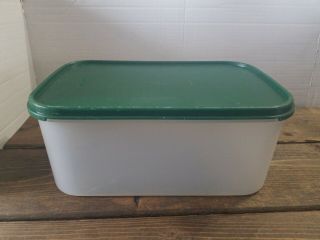 Tupperware Modular Mates 1609 18 Cup Rectangle Container W/ Dk Green Lid 1610