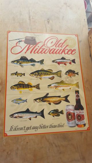 Vintage Old Milwaukee Fishing Poster 2004 Old Stock