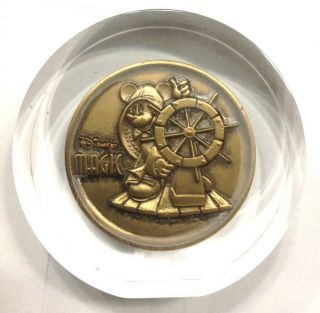 Disney Cruise Line Magic Desk Coin In Lucite Acrylic Inaugural Voyage 1998