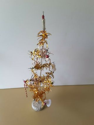 Vintage Small Tree Christmas Xmas Wire Tinsel Decorations