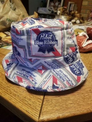Pabst Blue Ribbon Beer Vintage Bucket Hat/cap Nos Classic Rare All Size S,  M,  L,  Xl