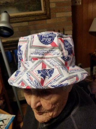 Pabst Blue Ribbon Beer Vintage Bucket Hat/Cap NOS classic Rare All Size S,  M,  L,  XL 2