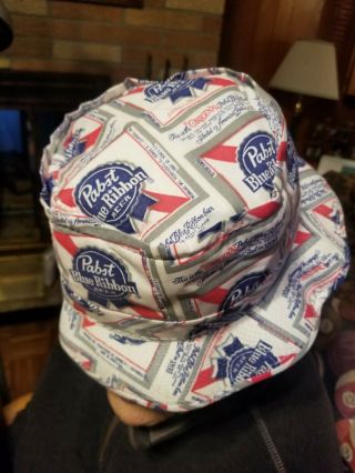 Pabst Blue Ribbon Beer Vintage Bucket Hat/Cap NOS classic Rare All Size S,  M,  L,  XL 3