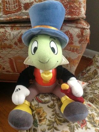 Disney Store Jiminy Cricket Pinocchio 14 " Plush Stuffed Toy With Tag Wow