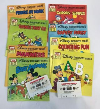 Disney Discovery Series Read Along Books With Cassettes Mickey Donald Vintage