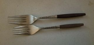 2 Antique Vintage Collectible Forks 7 ",  8 " Stainless - Interpur,  Japan