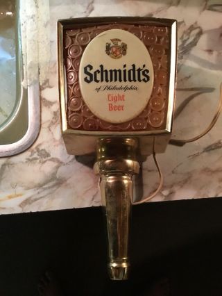 Schmidts Beer Sign Wall Sconce Bar Light Vintage Lighted Rondell Lamp Ohio V5