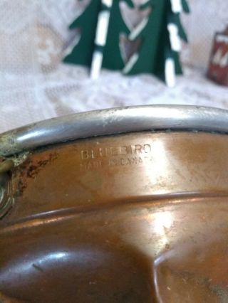Vintage Antique Bluebird Canada Tin Lined Copper Jello Mold Mould Bundt Pan 2