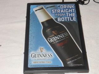 13.  5 " Hanging Lighted Guinness Bar/pub Sign " Straight From The Bottle.  "