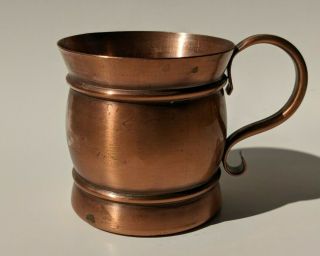 Gregorian Copper Mug Moscow Mule Handle Solid Copper Usa 6 Oz 3 1/2 In