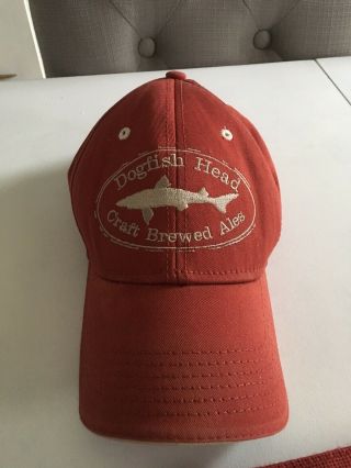 Dogfish Head Off Centered Ales Rare Pumpkin Colored Baseball Cap Hat Euc