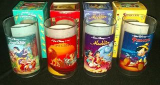 1994 Burger King Walt Disney Classic Collector Series Glasses Complete Set Of 4
