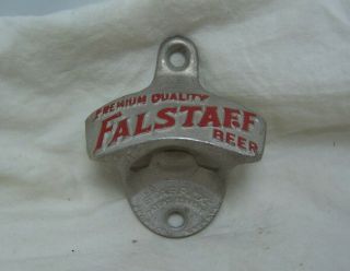 Vintage Premium Quality Falstaff Beer Starr X Cast Iron Wall Mount Bottle Opener