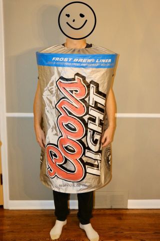 Coors Light Halloween Beer Can Costume Wearable Rare Cord Lock Top Alcohol Bar