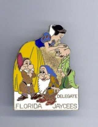 Disney Florida Jaycees Princess Snow White & 7 Dwarfs Dopey Bashful Grumpy Pin