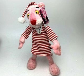 Bendable 2008 Pink Panther Plush Toy With Pajamas By Aurora - 12 Inch -