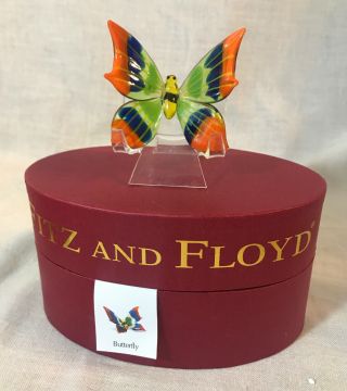 Miniature Blown Glass Menagerie Butterfly Fitz And Floyd 2006 Gorgeous