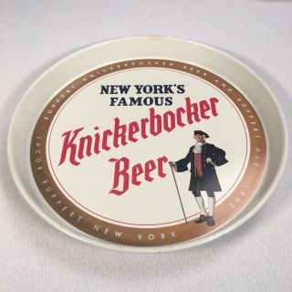 Knickerbocker Beer Tray 12 " Metal Round Tray Vintage York 