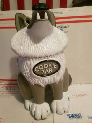 Gray Wolf Howling Cookie Jar 10 Inches Tall Plastic Awesome Greatcondition
