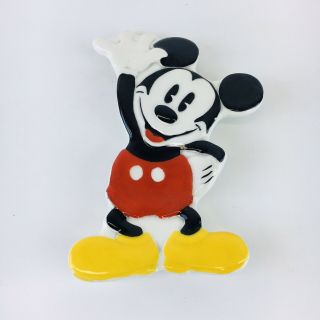 Vintage Disney Mickey Mouse Ceramic Spoon Rest Soap Scrubbie By Treasure Craft 2