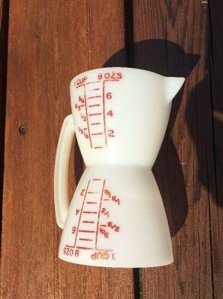 Vintage Tupperware Double Sided Wet Dry Measuring Cup 8 Oz.  1 Cup 2