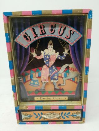 Koji Murai Dancing Circus Clown Wind Up Musical Box.  1970 