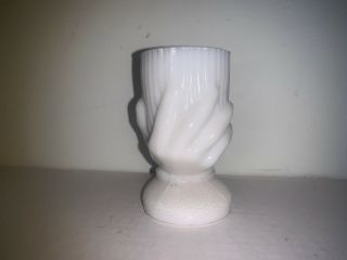 Vintage 1940’s White Milk Glass Egg Cup With Hand Holding Cup Estate