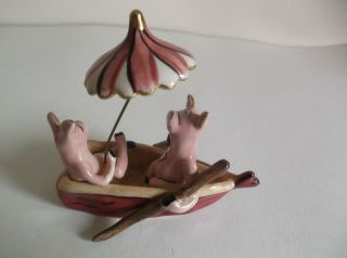 Heather Goldminc Blue Sky - Pigs In A Boat With Umbrella