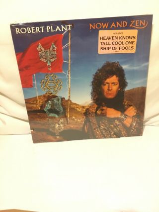 Robert Plant Now And Zen Lp 1988 With Hype Sticker Cut Out Notch Beauty