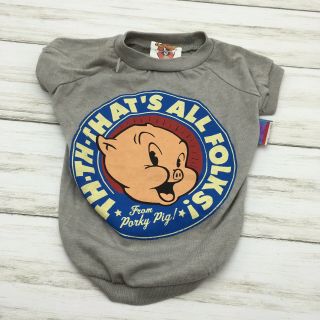 2013 Looney Tunes Porky Pig Pet Shirt Apparel M Size Medium Dog Cat Grey