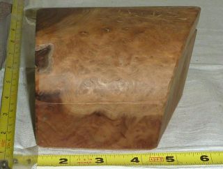 Vtg Hand - Crafted California Redwood Burl Wood 2 - Piece Box - Leather Bottom