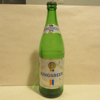 Dow Kingsbeer Beer Bottle 22oz With Cap And Neck Label Montreal Quebec