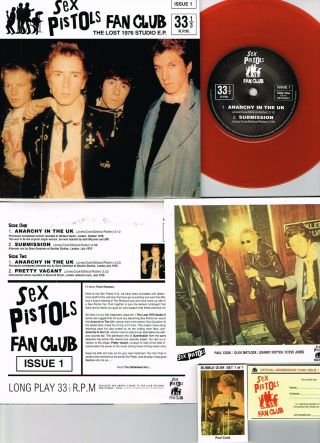 Sex Pistols - Fan Club Issue 1 The Lost 1976 Studio Ep (sexfan001) Red 7 " Ep