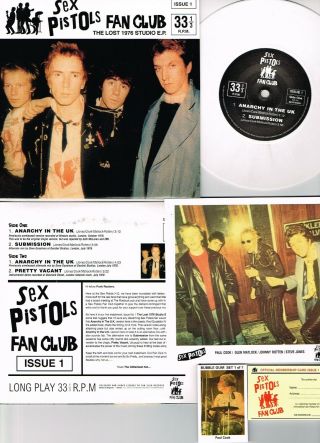 Sex Pistols - Fan Club Issue 1 The Lost 1976 Studio Ep (sexfan001) White 7 " Ep