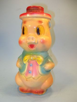 Vintage Plaster/chalk/chalkware 10 3/4 " Carnival Prize Pig Bank