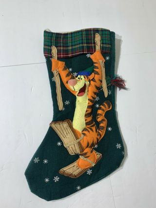 Vintage Disney Tiger Felt 3d Stocking Christmas Ski