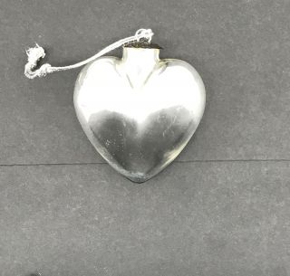Vintage Midwest Kugel Silver Tone Glass Heart Christmas Ornaments 5