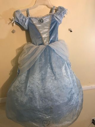 Cinderella Costume Youth Girls Size 7/8 Costume By Disney Store Blue