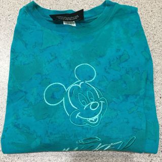 Vintage 90s Disney Originals Teal Blue Green Tie Dye Embroidered T Shirt L/xl