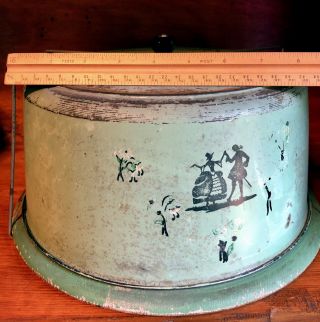 Vintage Empeco? Tin Cake Saver Carrier With Wood Base Rare/hard To Find/original
