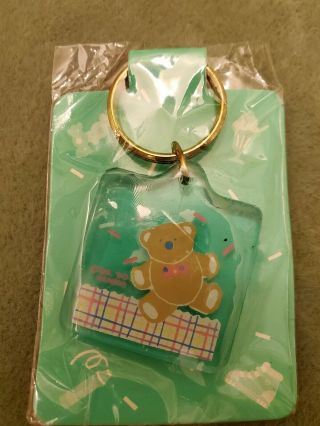 Vintage Sanrio Tweedle Dee Teddy Bear Keychain