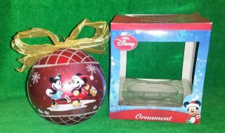 Disney Big Glass Bulb Christmas Ornament,  Box - Mickey,  Minnie Mouse,  Goofy,  Pluto
