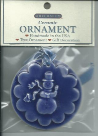 Rycraft Ceramic Cookie Stamp Heirloom Ornament 020 " Frosty " Made In Usa